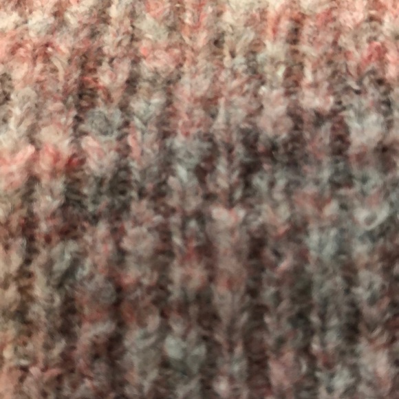 COPY - Off-shoulder, Cowlneck Pink/Heather Grey Sweater - Picture 5 of 13